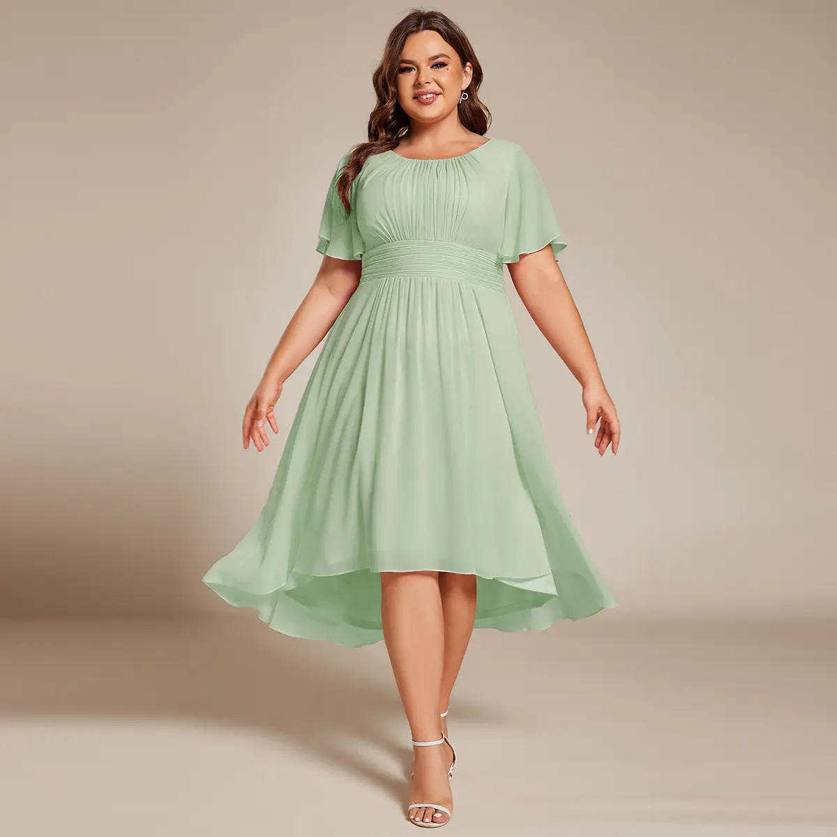 Ever-Pretty Plus Size Chiffon Wedding Guest Dress for Women - Flowy A-Line Knee Length with Short Ruffle Sleeves & Zip Closure - 02053 - TikTok Shop Ever-Pretty Plus Size Chiffon Wedding Guest Dress for Women - Flowy A-Line Knee Length with Short Ruffle Sleeves & Zip Closure - 02053 - TikTok Shop