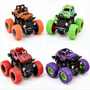 Boys Monster Truck Toy Car Set, Multi-Colored Backyard Play Vehicle, Durable Friction Power, Perfect Gift for Kids Ages 3-8