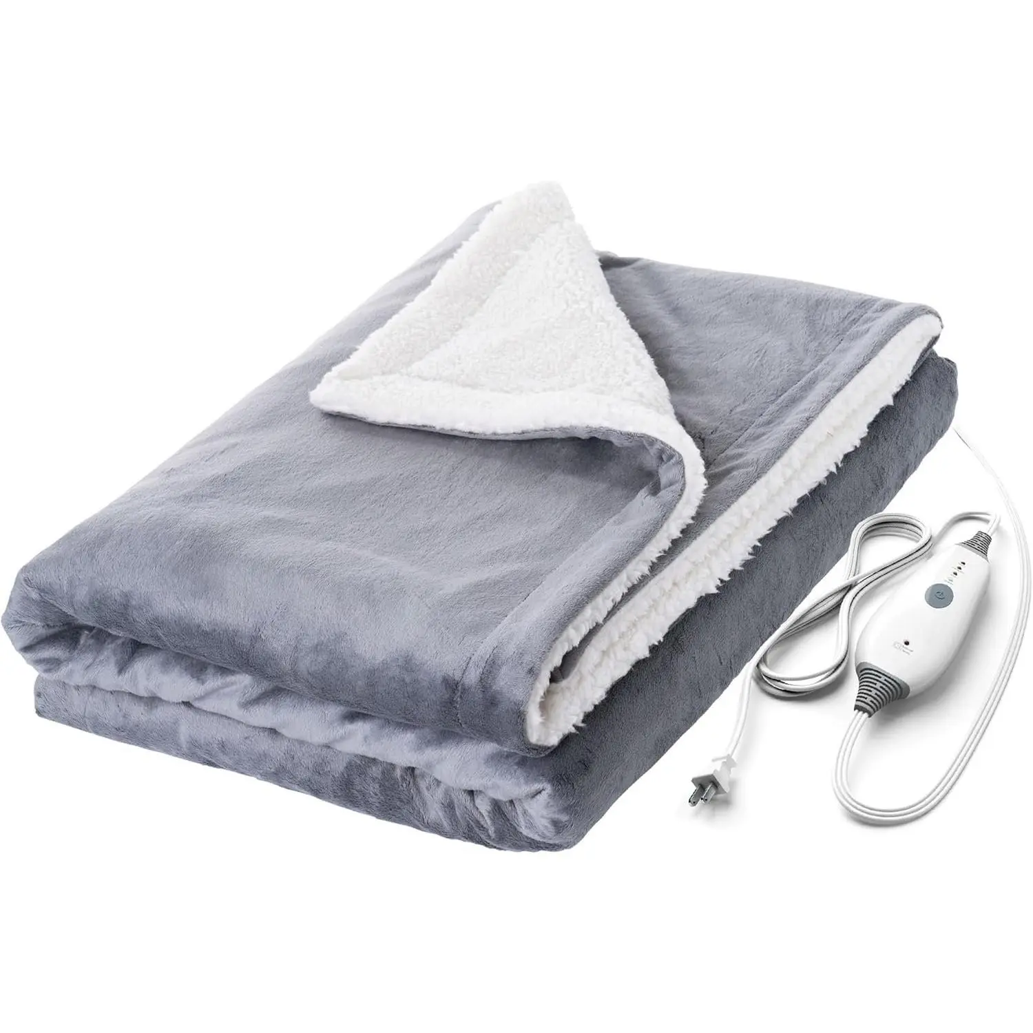 WeightedWarmth - 2-in-1 Heated Weighted Blanket, 13 lbs (50 x 60) Large, 4 Relaxing InstaHeat Settings, Cozy and Soft Micromink and Sherpa, Reversible Throw with Storage Bag
