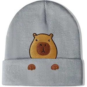 Capybara Hat Beanie Gifts for Women Men Funny Capybara Lover Christmas Birthday Decoration Embroidered Knit Gifts