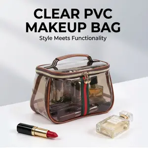 Waterproof Semi-Transparent Storage Bag, Makeup Pouch, Wide Handle Design, Non-Slip, Fashion Luxury Gift, Suitable for Toiletries, Cosmetics, Towels
