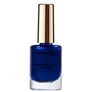 Tinovo Uno 12ml  Metallic Nail Polish, Royal Blue Mirror Finish, Glossy, Quick Dry, No Drying Required, Long-Lasting Shine, Alcohol-Free, Easy Application with LED Lamp, Perfect for Adults