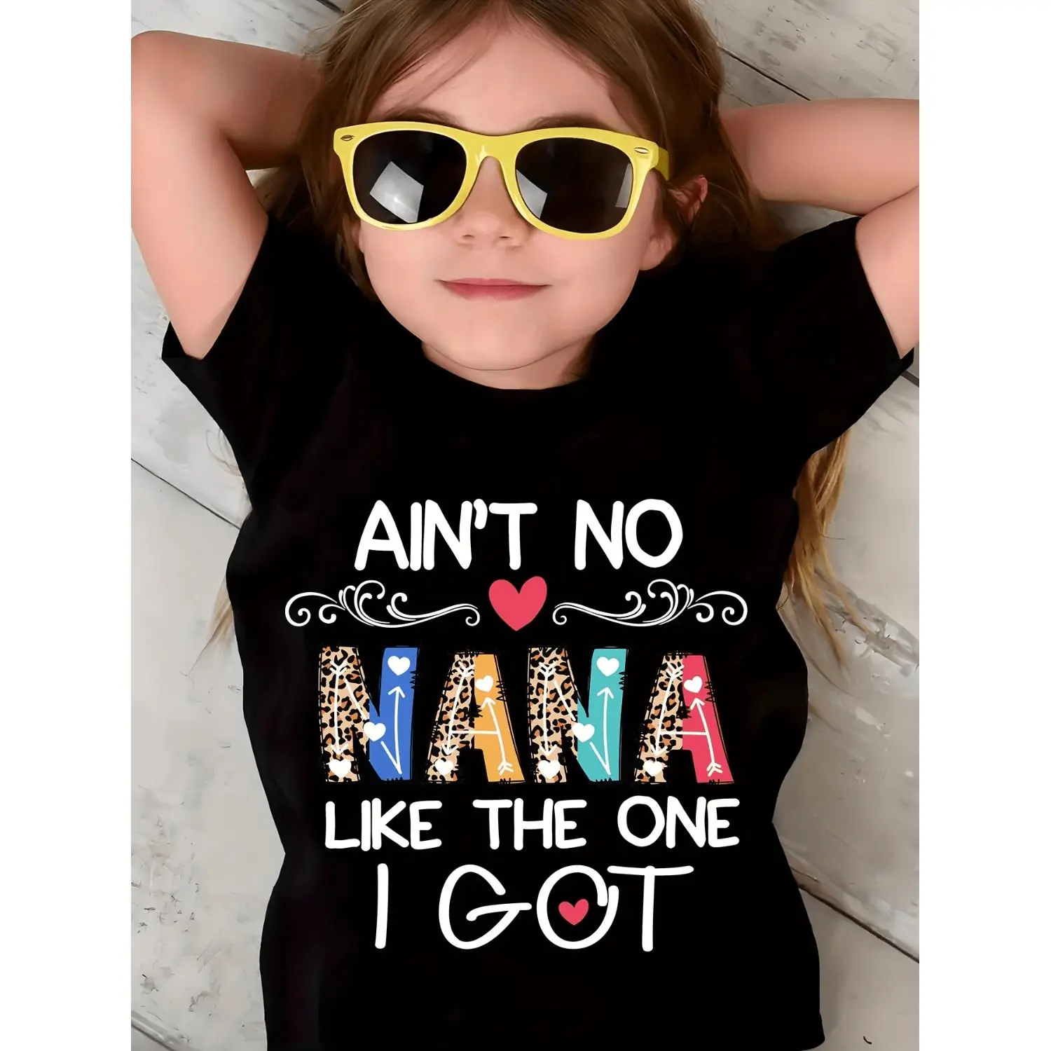 Summer Fashion Girls' Short Sleeve T-Shirt "AIN'T NO NANA LIKE THE ONE I GOT" Letter Print Casual Top