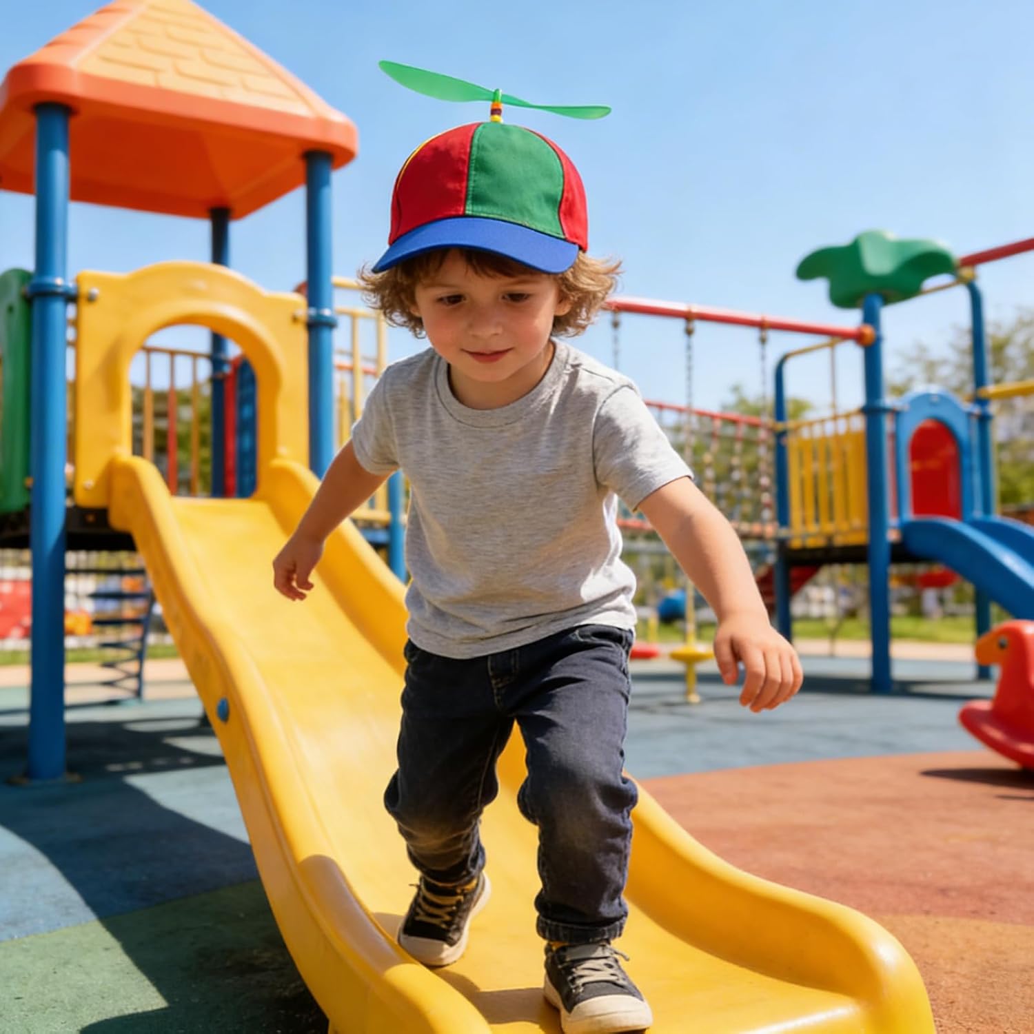 Colorful Propeller Hat Baseball Cap: Funny Adjustable Helicopter Cap Propeller Hat Adult Snapback Baseball Hat