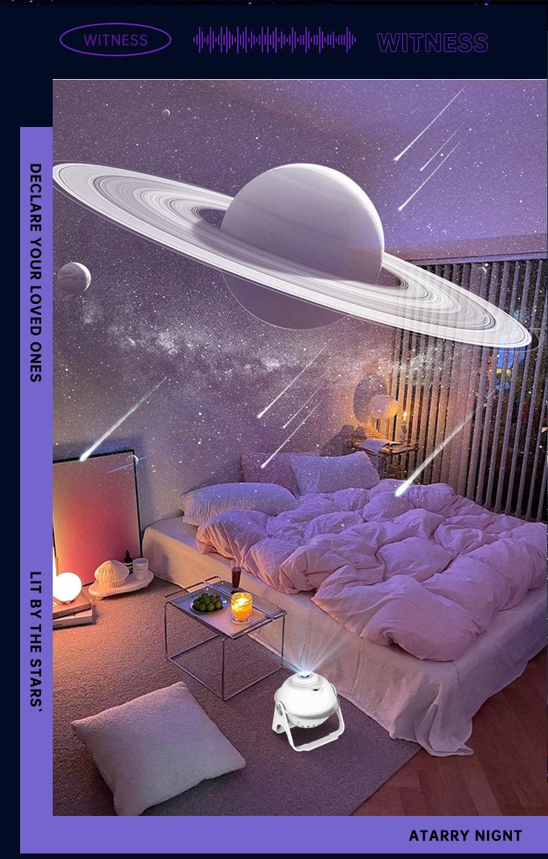 Galaxy Star Projector, ASMR Visual & Auditory Sleep Aid with 13 HD Film Discs, 20 Soothing Sounds, Meteor Shower Effect, Built-in Bluetooth Speaker, Remote Control, Dimmable Night Light for Bedroom Relaxation
