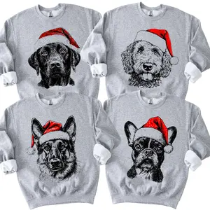 Santa Paws Christmas Dog Sweatshirt – 50 Dog Breeds in Festive Santa Hat |   Gildan Unisex Holiday Pullover