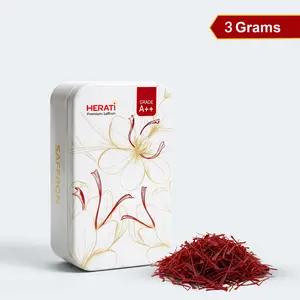 3g Herati Saffron: Grade A+ Super Negin Threads - 3.0g Tin Box for Mood, Tea & Gourmet Cooking - 100% Handpicked