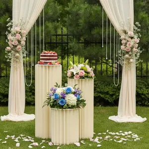 3 Piece Freestanding Paper Column Set for Birthday Graduation Photo Booth Decor