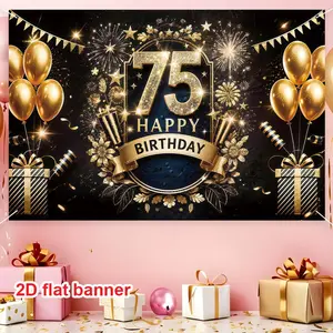 Premium & 75th Birthday Decoration, Balloon Gift Fireworks Backdrop, Perfect for Photo Shoots, Indoor Outdoor Use