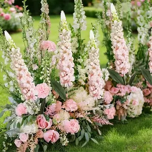 7 artificial geraniums - long-stemmed hyacinths suitable for home, outdoor, garden, wedding, and party decorations; plastic artificial flowers suitable for Easter, Valentine's Day, and centerpiece displays.