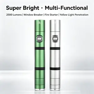VerveWave High Lumen Multifunctional Flashlight, Compact Multi-Mode Pocket LED Flashlight, USB-C Rechargeable, Glass Breaker, Ultra-Long Throw Beam, Waterproof, Emergency LED