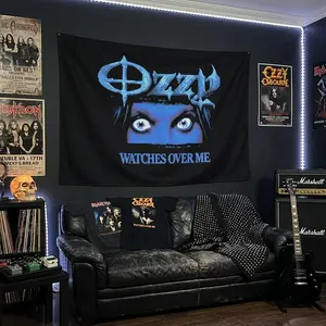 Ozzy Watches Over Me House Banner, Ozzy Watches Over Me House Flag, Rock Metal Banner, Prince of Darkness Banner, Rock fans Banner, Rock Lover Banner