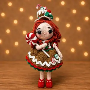 Handmade Christmas gingerbread girls for decor