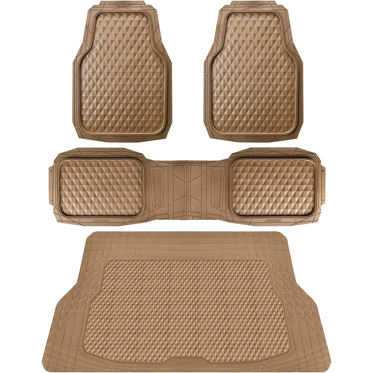 Beige-Floor mats with Cargo liner Truck mats