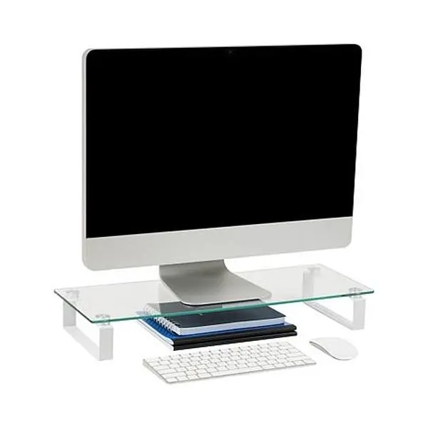 Mind Reader Clear Glass Desktop Monitor Stand Riser Mind Reader Clear Glass Desktop Monitor Stand Riser