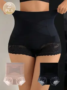 High Waist Shaping Women's Underwear, Seamless Ice Silk Mesh Belly Control Shorts, Butt Lifting, Daily Breathable Comfort