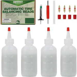 6 oz x 4 Tire Balance Beads, Wheel Balancing Beads with Installation Tools for Trucks, Trailer, Off-Road Vehicles