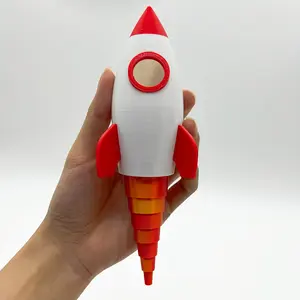 Bestselling 3D Printed Toy Flame Extendable Rocket, Creative Craft Gift, Stress Relief Toy, Trendy Kids' Present, Stress Relief Fidgets