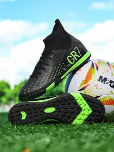 High-Top Football Shoes Ag Men's Outdoor Sports Breathable Anti-Slip Wear Resistant for Natural Grass Training, Professional Match Shoes Soccer Shoes