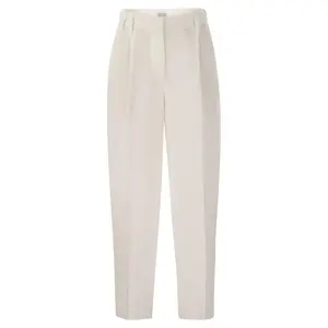 Brunello Cucinelli Women Slouchy Trousers In Viscose And Linen Fluid Twill With Moniline