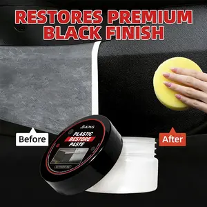Car Plastic & Leather Restorer, Auto Plastic Rubber Exterior Repair, Restoration Wax for Shine, Seal & Brighten Vehicle Surfaces