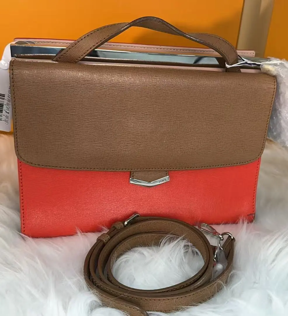 Pre-owned FENDI Leather Toiletry Bags Multicolor Small Demi Jour Top Handle Bag