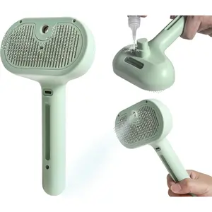 Brush for Shedding - Water Brush for Cats and Dogs with Steam -  Removal Comb with Water Tank and Release Button-Pet  Hair Comb (Sky Blue)