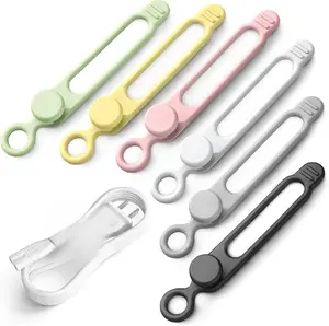 30Pcs Colorful Silicone Cable Ties Reusable Data Organizer for Office Flexible Secure Hold Multipurpose Cord Management Ties for Bundling and Fastening Cables