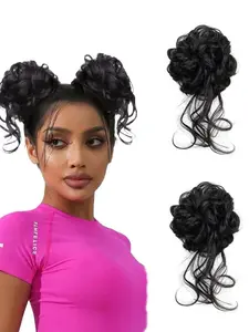 Curly Hair Bun Scrunchie, Natural Fluffy Hair Bun, Synthetic Hair Extensions for Women & Girls, Suitable for Daily and Party Use, Hairstyle, Synthetic Hairpieces