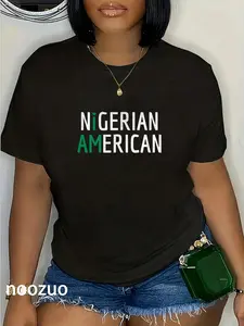 100% Cotton I Am Nigerian American - Nigeria and America Pride T-Shirt