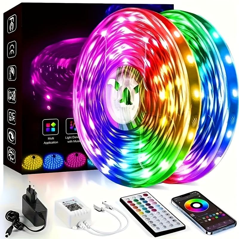 [Music Sync LED Strip]200FT RGB Color Changing Lights, 10 Modes & Bluetooth Smart App Control.Easy Installation for Room Aesthetic, Create Your Dream Room! Smart RGB LED Light Strip with App