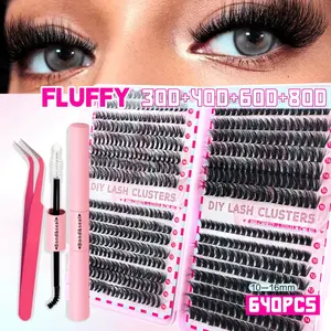 TikTok Viral Super Value Individual Lash Cluster Kit | 30D-100D Multi-Size D-Curl Volume Cluster Lashes Fluffy Lash Clusters DIY Eyelash Extensions (High Capacity)