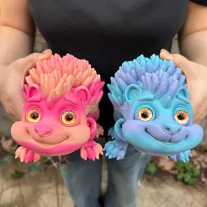 3D Printed Hedgehog Figurine, Home Decor with Realistic Eyes, Adjustable Joints, Christmas Gift, Party Decoration, Birthday Present