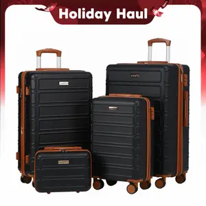 4 Piece Luggage Sets, ABS Hardshell Suitcase with TSA Lock and Double Spinner Wheels, for Travel & Moving