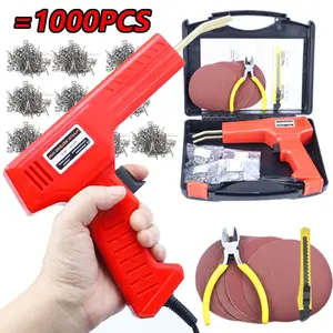 50W Plastic Welder Kit With 4-Style Welding Nail 1000Pcs+Pincers+Art Knife+Storage Box Car Bumper Welding Repair Tool Used To Repair Various Plastic Cracks