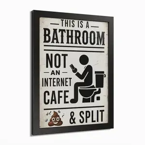 Bathroom Rules Poster framed wall art | This Is A Bathroom Not An Internet Cafe print