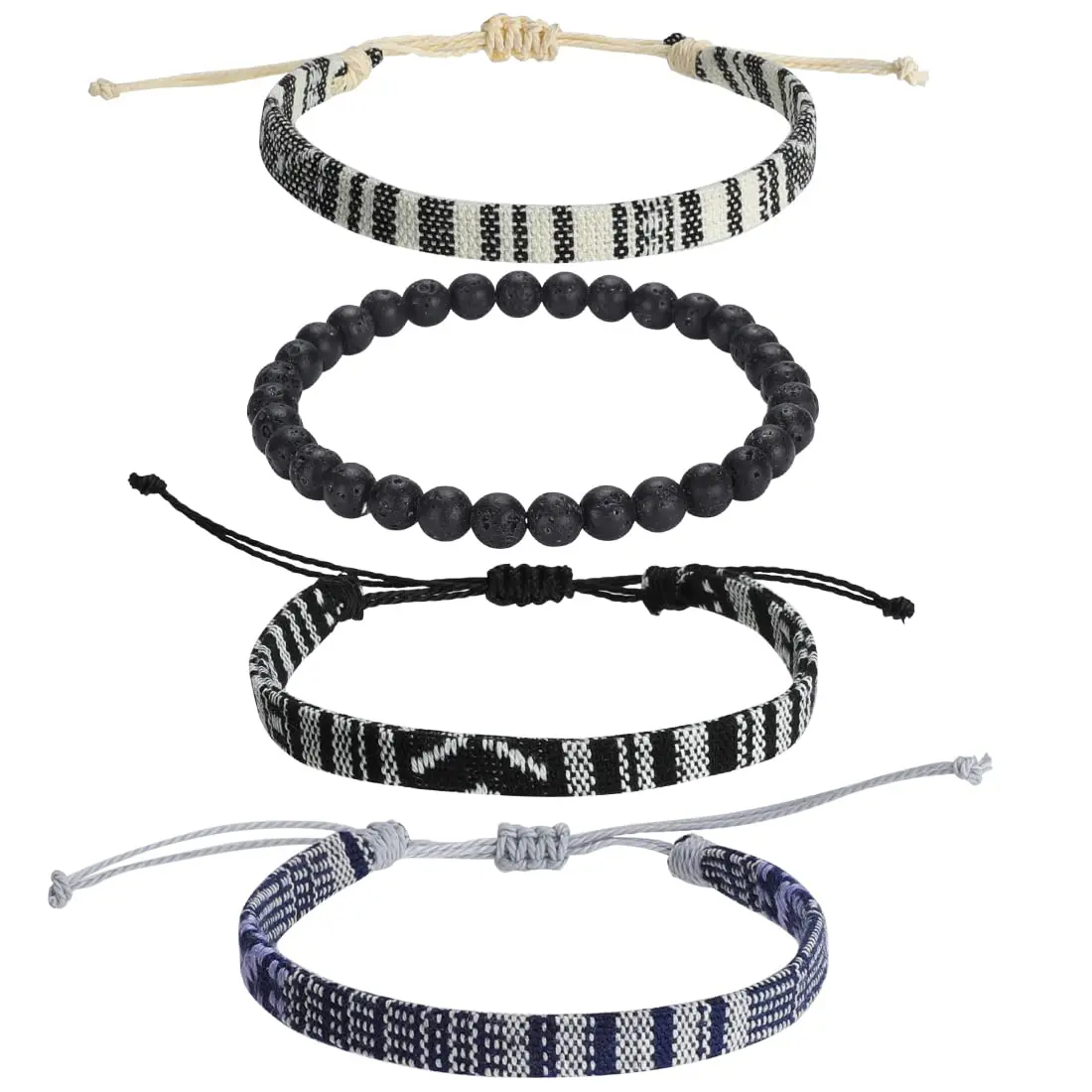 Beach Bracelet Set for Men and Women, Surfer Men Bracelet, Braided Boho Summer Bracelets Adjustable Men's Bracelet Handmade Women Bracelet String Rope Ankle Bracelets Birthday Gift