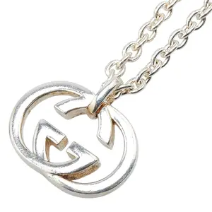 Pre-owned GUCCI Sterling Silver 925 (Ag925) Small Leather Goods Interlocking G SV925 Necklace