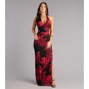 Parker Floral Mesh Slit Formal Dress Parker Floral Mesh Slit Formal Dress