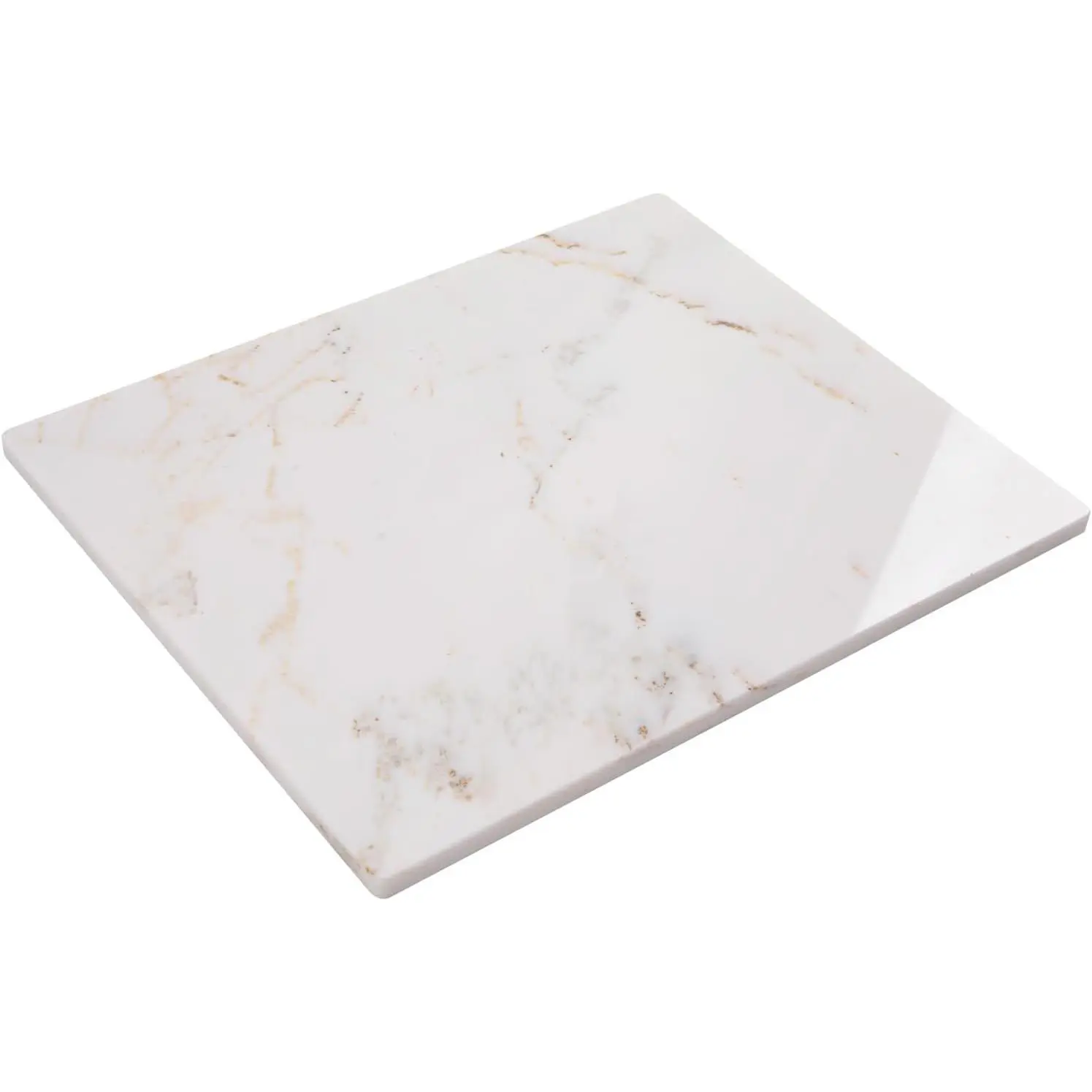 Luxury White Marble Pastry Board, Pastry Board For Kitchen, Large Calacatta  Marble Slab  With Non-Slip Feets, 16x20 Inch, 1 count