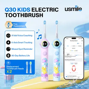 usmile Q30 Kids Electric Toothbrush 3+, Sonic Toothbrush, Voice-Guided Full-Mouth Brushing, USB-C Rechargeable, Extra-Soft Brush Heads, IPX8 Waterproof
