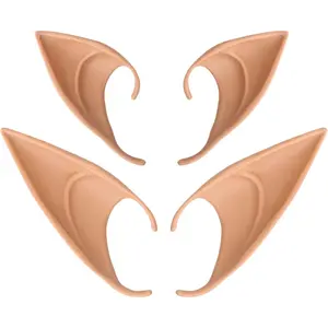 2 Pairs Fairy Pixie Elf Ears, Latex Fairy Pixie Elf Masquerade Accessories Halloween mas Vampire Anime Ears Cosplay