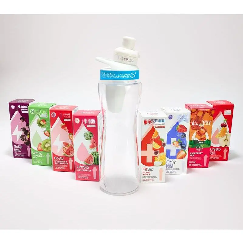 22oz (500-1000ml) Reusable Water Bottle Tumbler - Washable, Portable, Daily Drinking Use, 8 Adjustable Flavor Cartridges, Non-Woven Kitchenware Drinkware Accessory, Lid