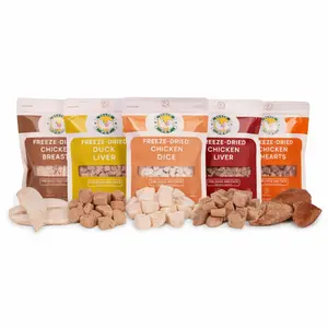 Freeze-Dried Dog Treats Variety Pack – 5 Pack, Single Ingredient, High Protein, Grain-Free Training Treats & Food Topper for Dogs & Cats, 3.5 oz Each | Peach Pet