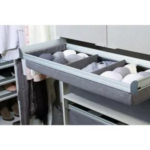 TAG Hardware Engage Lingerie Pullout Full extension Soft-close Undermount slides: 14-Inch Depth, Customizable Compartments with Adjustable Dividers