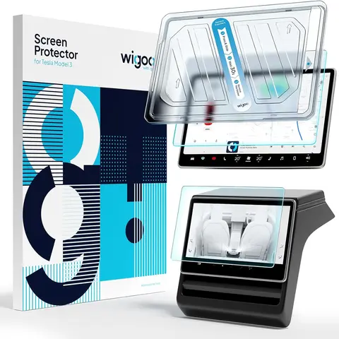 WIGOO Matte Screen Protector for Tesla Model Y Model 3 (Fits Premium Performance Highland), No Fingerprints Anti-Glare Touchscreen Tempered Glass Protector, Tesla Accessories, toolupgrade Protection Cover Protective