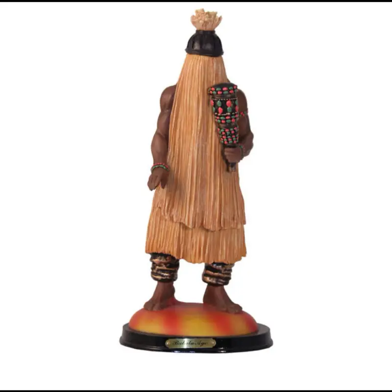 13" Preto Velho Orixa Handcrafted Statue Traditional African Religious Decor with Intricate Details and Cultural Significance