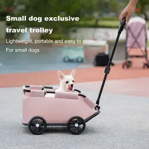 Pet Stroller Dog Cart 4 Wheels Folding Small Dogs Cats Stroller Pet Strolling Cart for Travelling Shopping Walking Playing