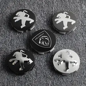 4Pcs 60mm Car Emblem Wheel Center Caps Rims Hub Cover Auto Decoration Accessories For Peugeot 5008 508 408 4008 308 3008 208 2008 Landtrek Rifter e-Expert e-TRAVELLER 301 108 608