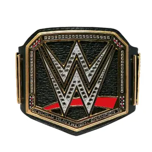 WWE World Heavyweight Championship Replica Belt 4MM Zinc Alloy Adult Size with Red Stripe and Gold Buckle